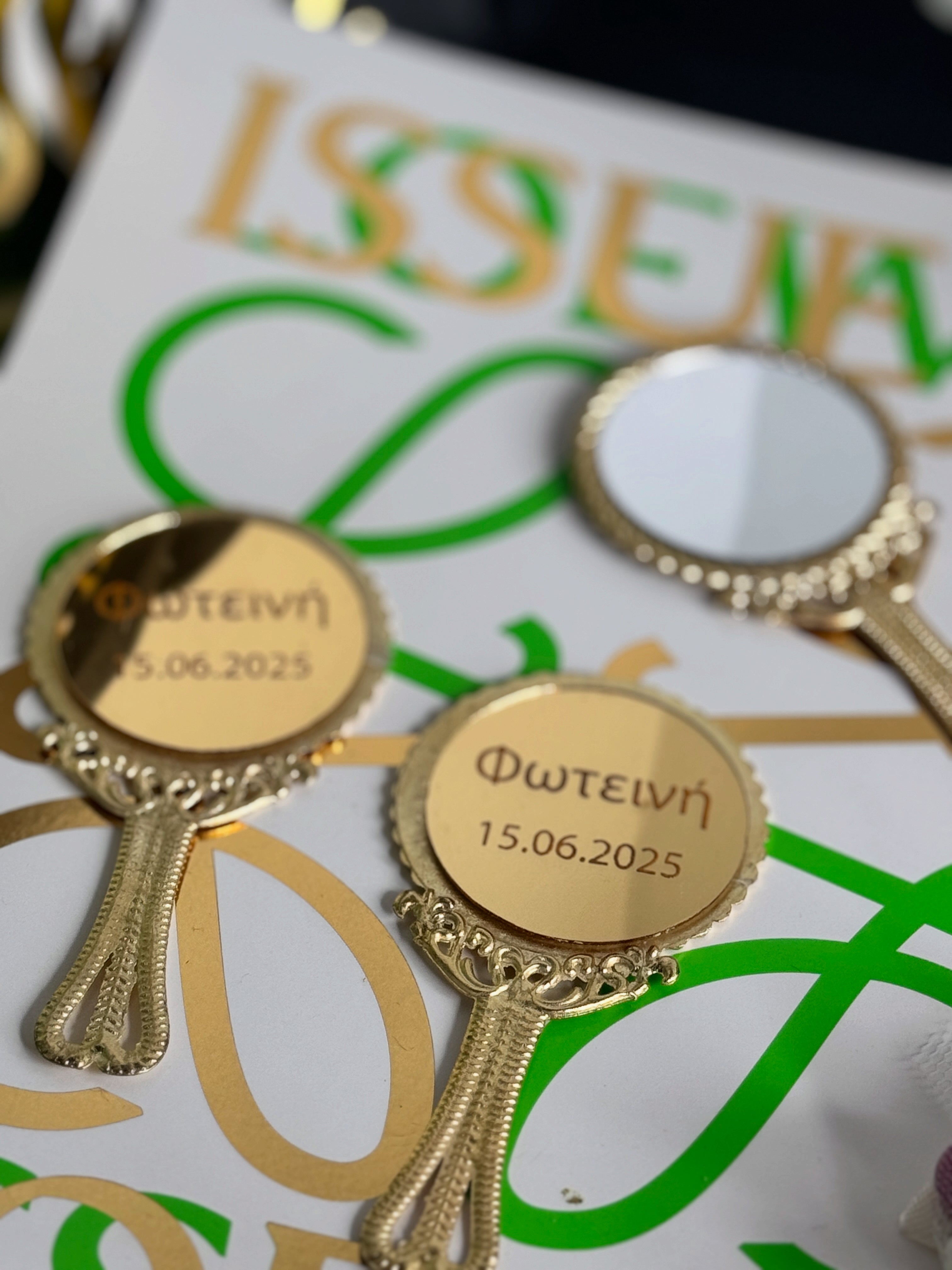 Mirror favors for Hens party, Baptism etc