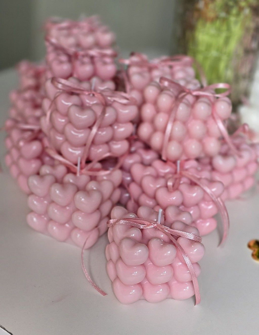 Heart Bubble Cube Candle