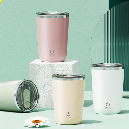 Automatic Self Stirring Mug Coffee Milk Juice Mixing Cup Electric Stainless Steel Lazy Rotating Mug Magnetic Stirring Cup Kitchen Gadgets