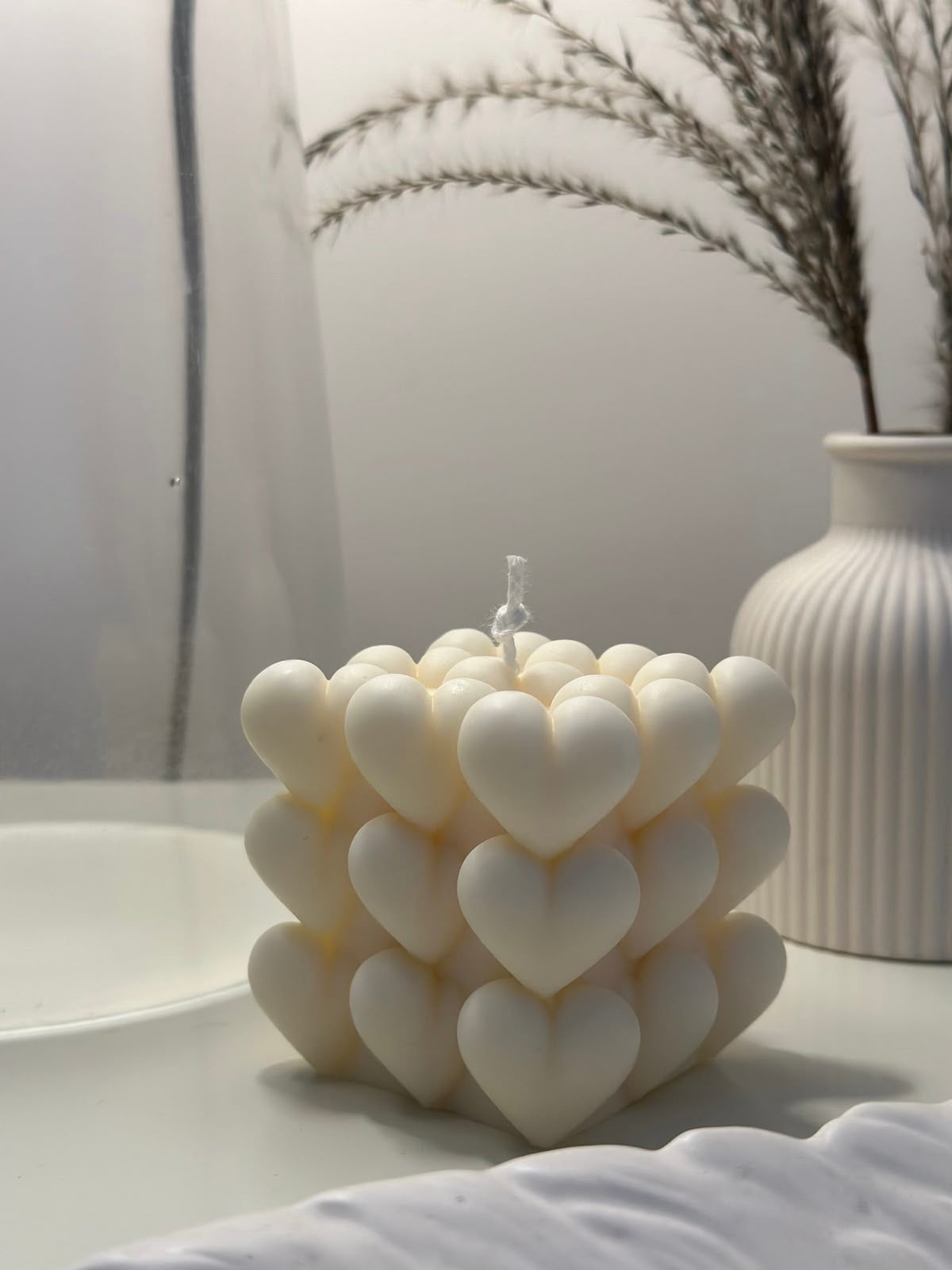 Heart Bubble Cube Candle