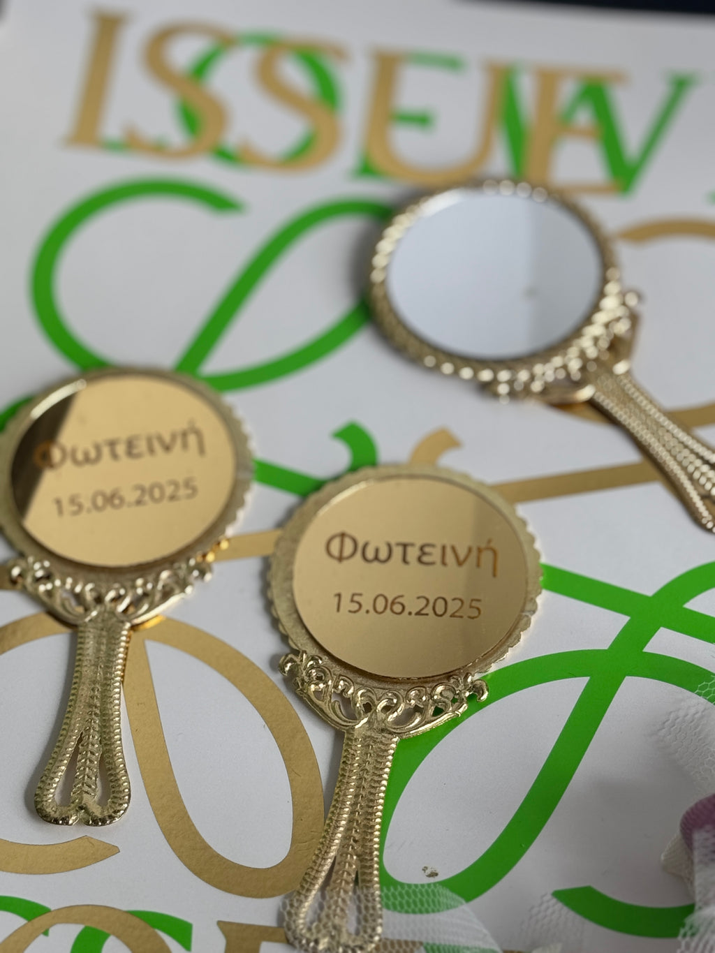 Mirror favors for Hens party, Baptism etc