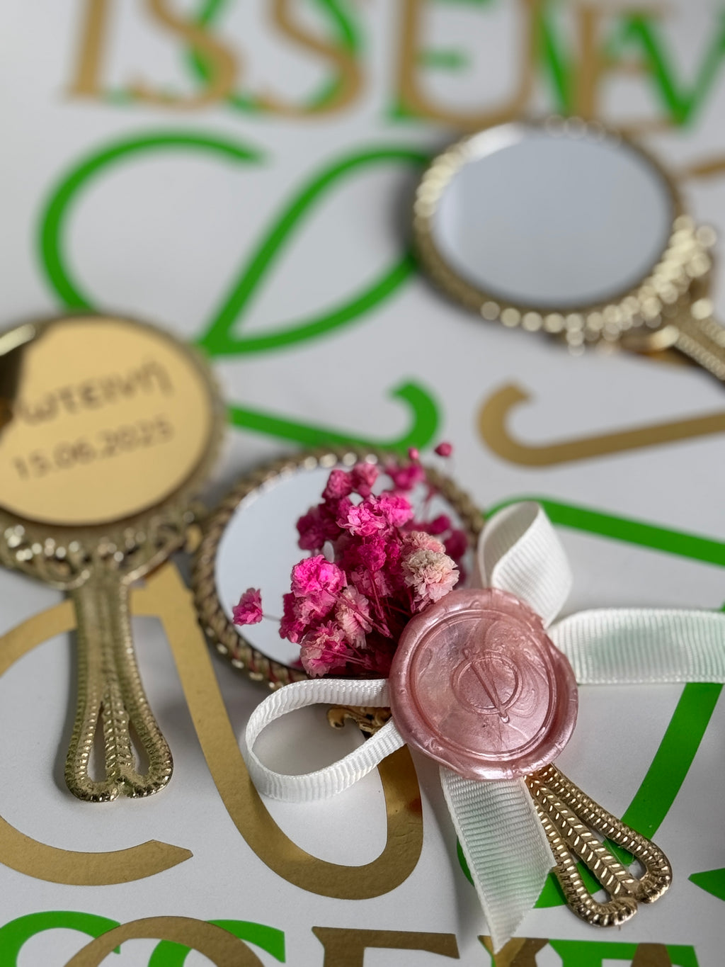 Mirror favors for Hens party, Baptism etc